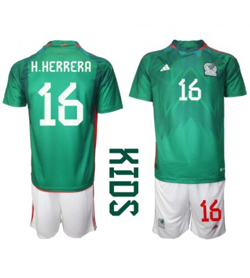 Meksyk Hector Herrera #16 Koszulka Podstawowych Dziecięca MŚ 2022 Krótki Rękaw (+ Krótkie spodenki)